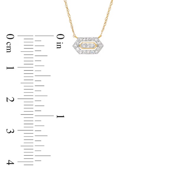10K Gold Lab-Grown Diamond Elongated
Hexagon Necklace (Zales, NWT) - Picture 5 of 9